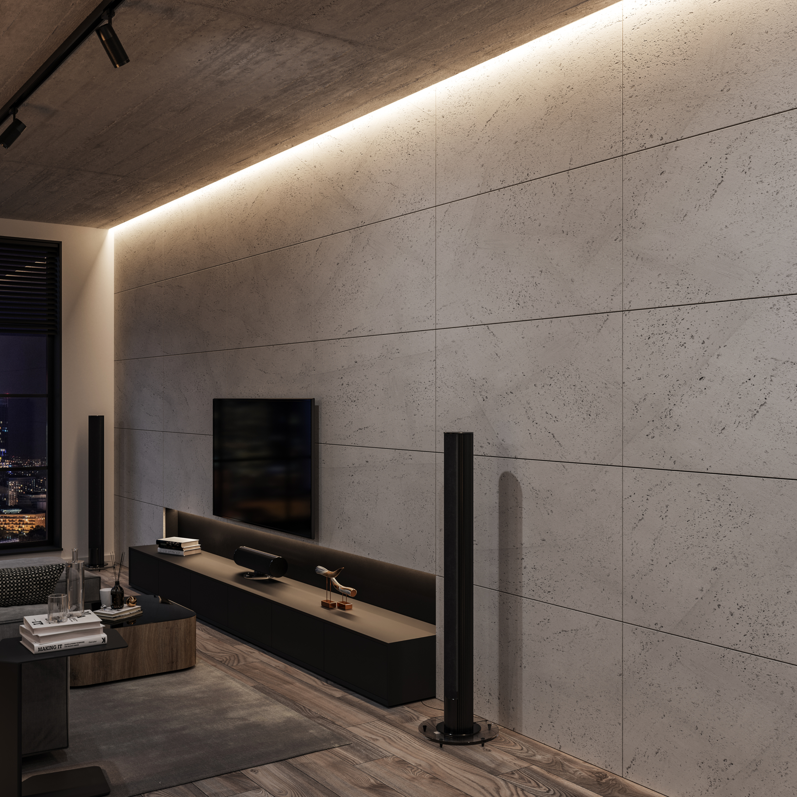 Luxum, beton architektoniczny industrial; lampa Luminato (3)