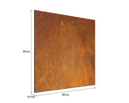 Corten do wnętrz w rozmiarze 80 na 80