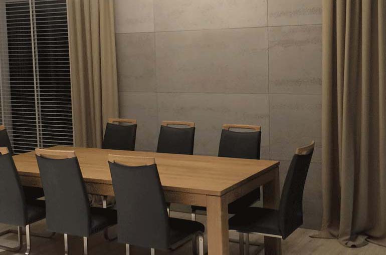 Beton architektoniczny w jadalni