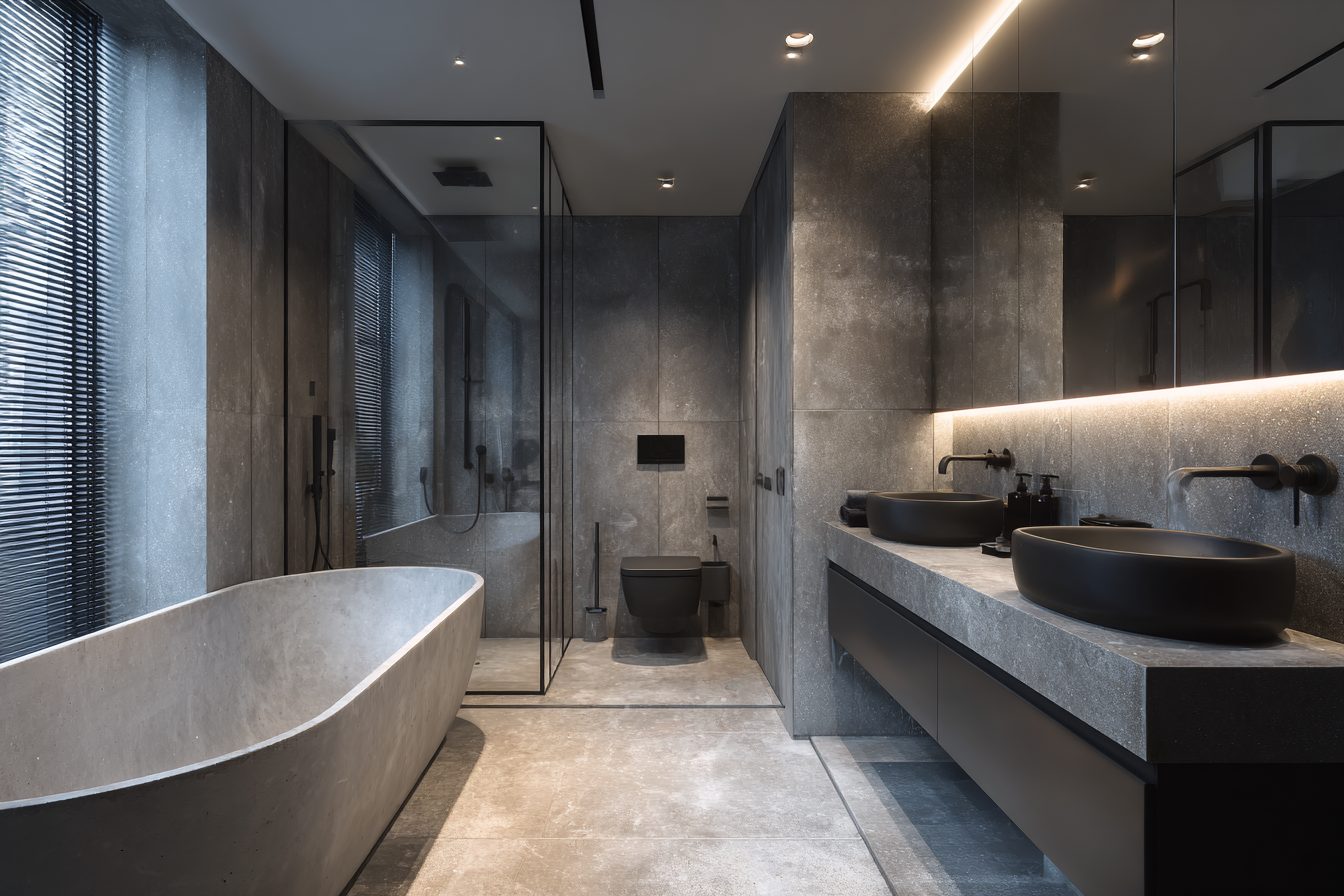 beton architektoniczny w łazience