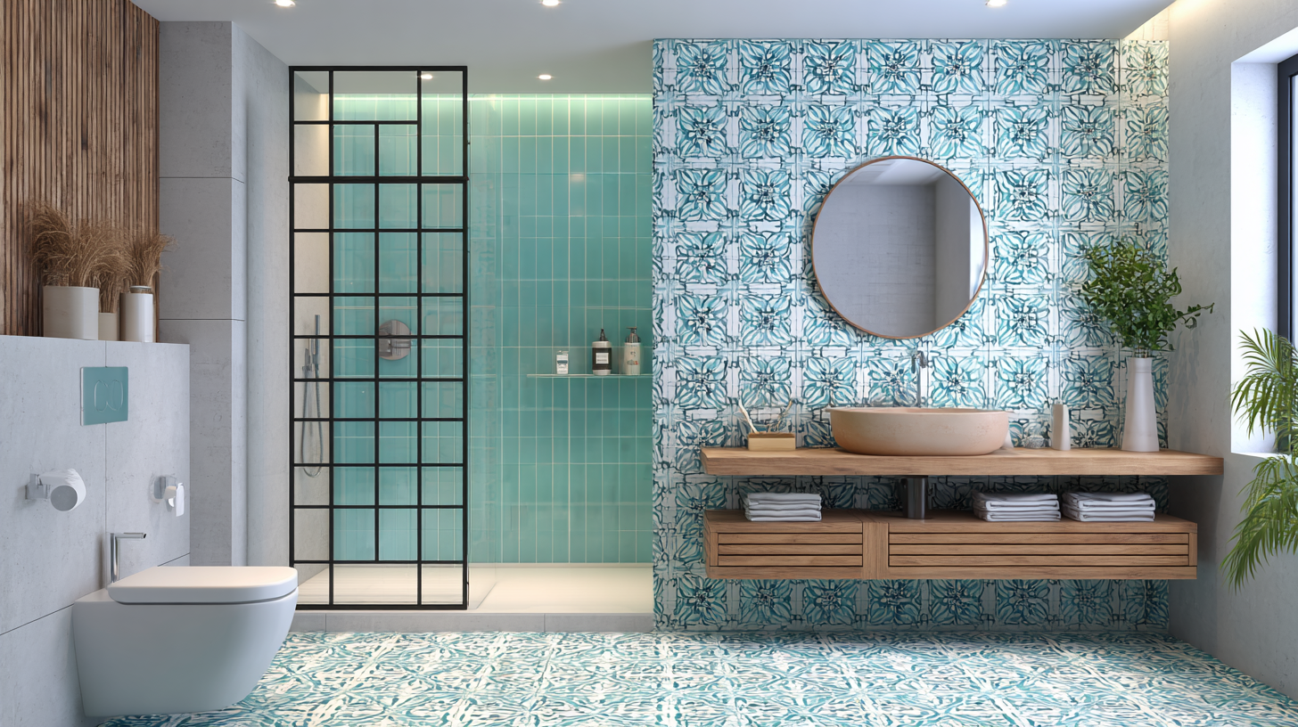 łazienka z płytkami ceramicznymi